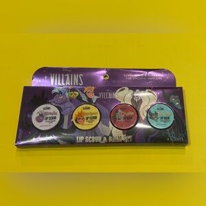 Disney Villains Lip Care Set - Purple, Yellow, Red, Teal
2 scrubs and 2 balms